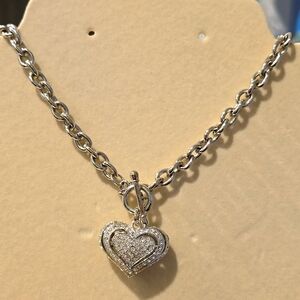 Puffed heart necklace *A6